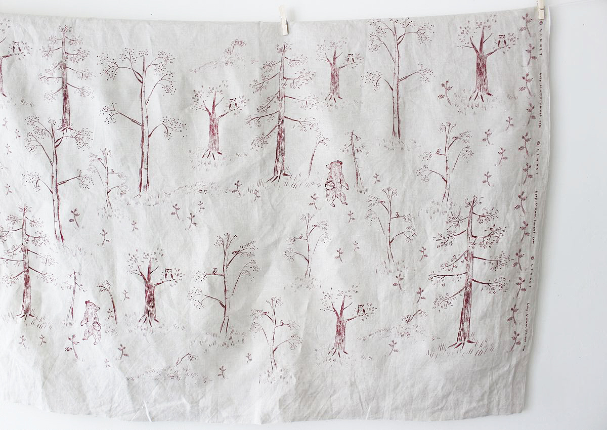 LINNET linen print リネンプリント カムチャツカの森 Flax×ルージュ・サン